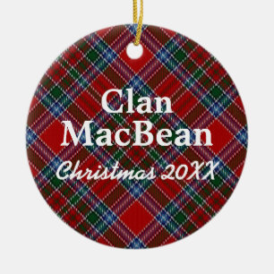 Clan MacBean Scottish Tartan Ceramic Ornament