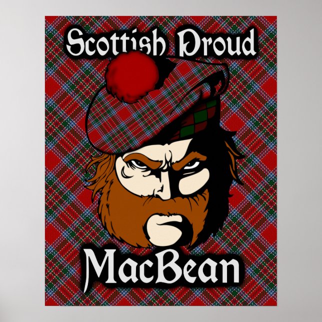 Clan MacBean Scottish Tartan Poster (Front)