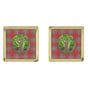 Clan MacBean Tartan And Celtic Tree Of Life Cufflinks