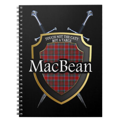 Clan MacBean Tartan Shield  Swords Notebook