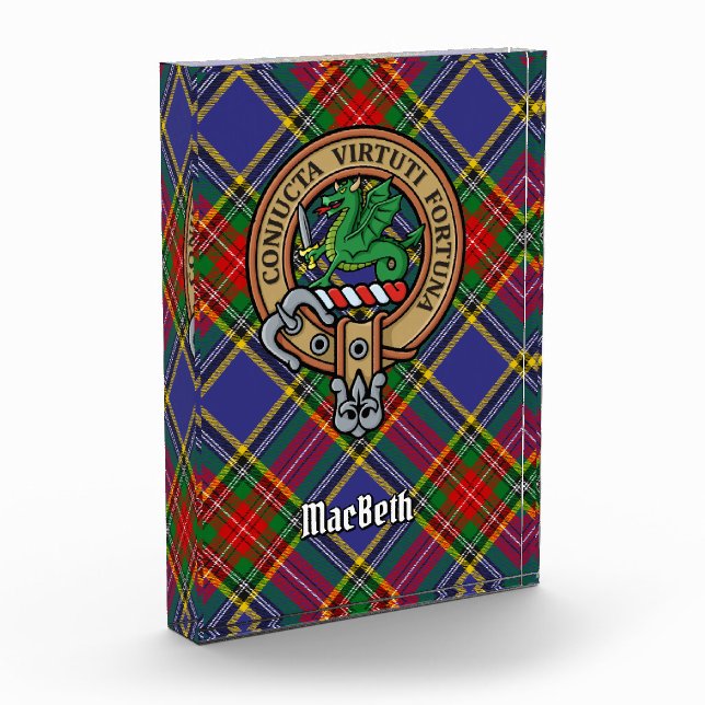 Clan MacBeth Crest Acrylic Award (Left)