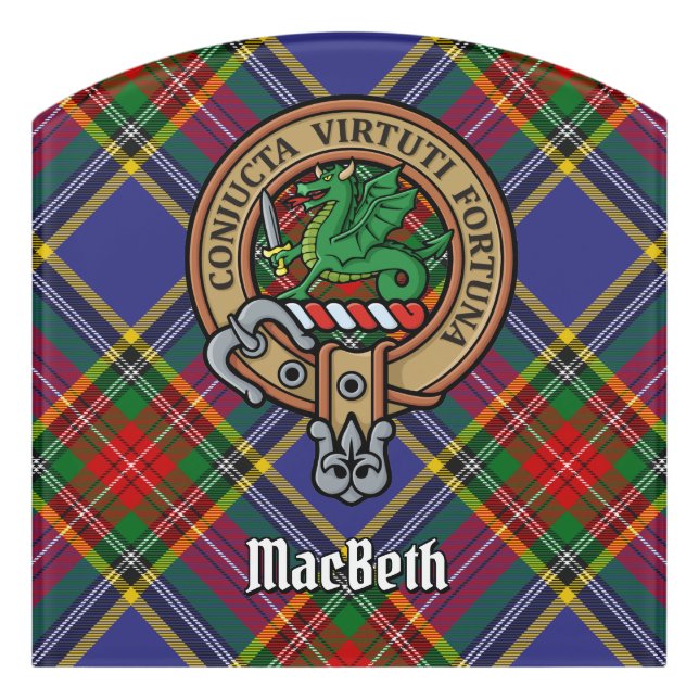 Clan MacBeth Crest Door Sign (Contour Front)