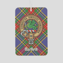 Clan MacBeth Crest over Tartan Air Freshener