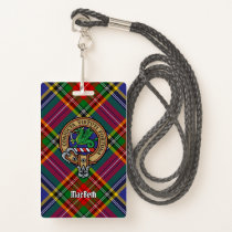 Clan MacBeth Crest over Tartan Badge