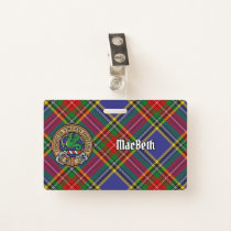 Clan MacBeth Crest over Tartan Badge