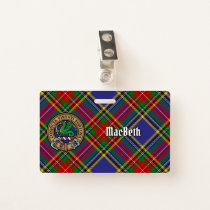 Clan MacBeth Crest over Tartan Badge