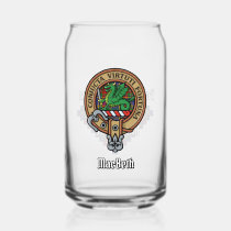Clan MacBeth Crest over Tartan Can Glass