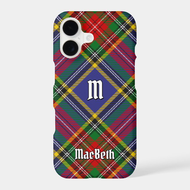 Clan MacBeth Crest over Tartan Case-Mate iPhone Case (Back)