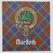 Clan MacBeth Crest over Tartan Cloth Napkin