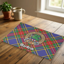 Clan MacBeth Crest over Tartan Cloth Placemat