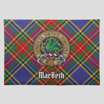 Clan MacBeth Crest over Tartan Cloth Placemat
