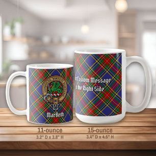 Clan MacBeth Crest over Tartan Coffee Mug