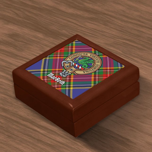Clan MacBeth Crest over Tartan Gift Box (Creator Uploaded)