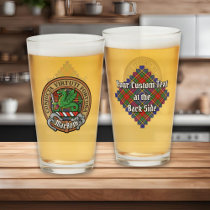 Clan MacBeth Crest over Tartan Glass