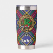 Clan MacBeth Crest over Tartan Insulated Tumbler