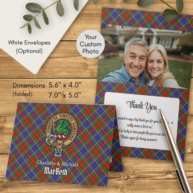 Clan MacBeth Crest over Tartan Invitation (Creator Uploaded)