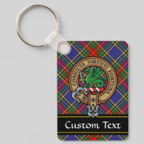 Clan MacBeth Crest over Tartan Keychain