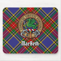 Clan MacBeth Crest over Tartan Mouse Pad