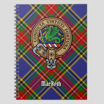 Clan MacBeth Crest over Tartan Notebook