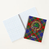 Clan MacBeth Crest over Tartan Notebook