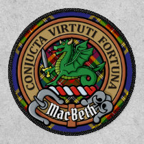 Clan MacBeth Crest over Tartan Patch