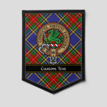 Clan MacBeth Crest over Tartan Pennant