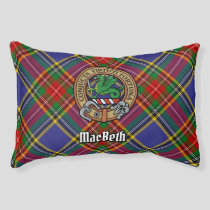 Clan MacBeth Crest over Tartan Pet Bed