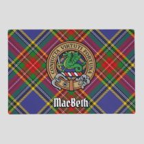 Clan MacBeth Crest over Tartan Placemat