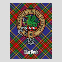 Clan MacBeth Crest over Tartan Poster