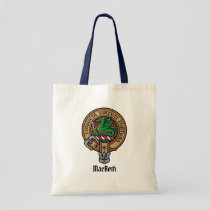 Clan MacBeth Crest over Tartan Tote Bag