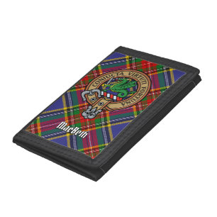 Clan MacBeth Crest over Tartan Tri-fold Wallet