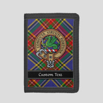 Clan MacBeth Crest over Tartan Trifold Wallet
