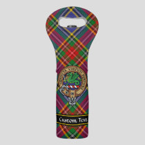 Clan MacBeth Crest over Tartan Wine Bag