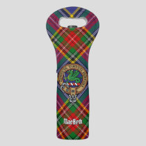 Clan MacBeth Crest over Tartan Wine Bag