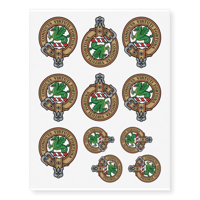 Clan MacBeth Crest Temporary Tattoos (Front)