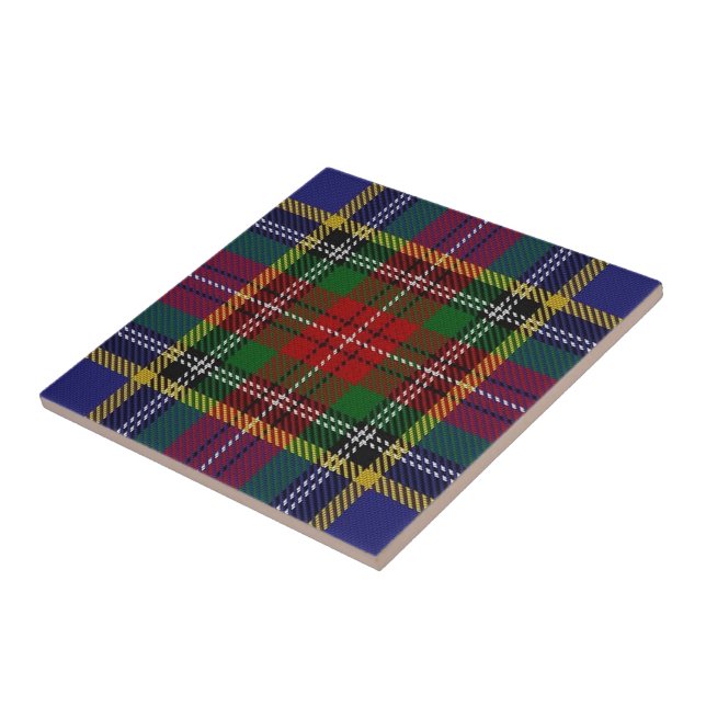 Clan MacBeth Scottish Expressions Tartan Ceramic Tile (Side)