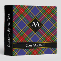 Clan MacBeth Tartan 3 Ring Binder
