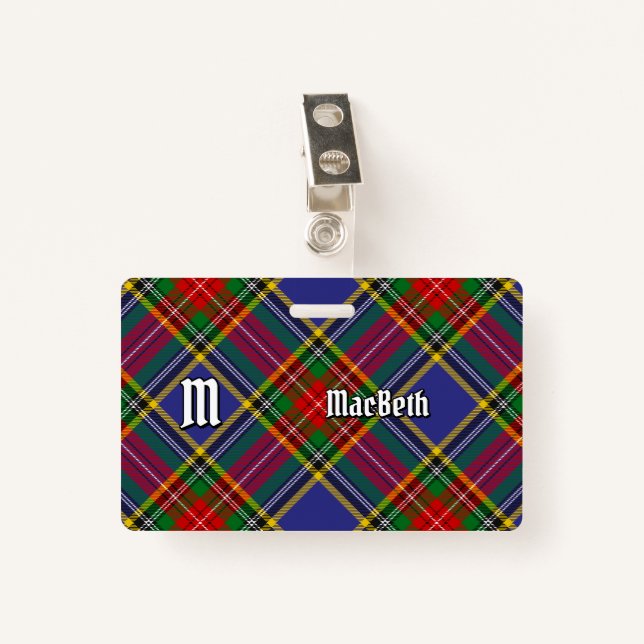 Clan MacBeth Tartan Badge (Front with Clip)