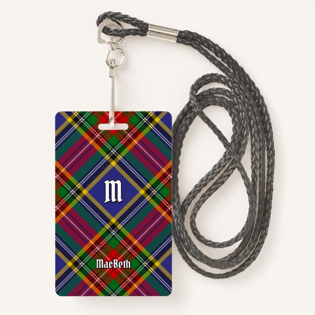Clan MacBeth Tartan Badge (Front with Lanyard)
