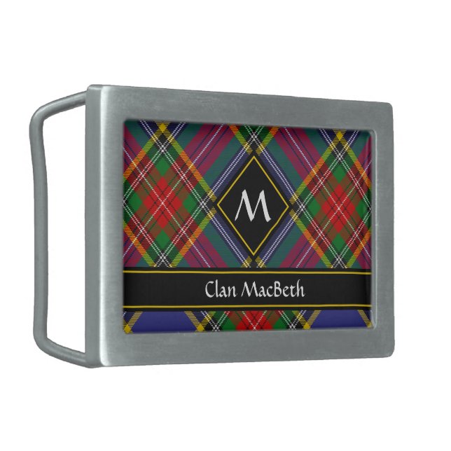 Clan MacBeth Tartan Belt Buckle (Front Left)