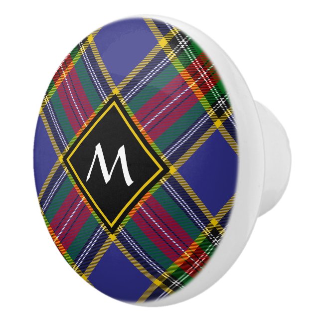 Clan MacBeth Tartan Ceramic Knob (Right)