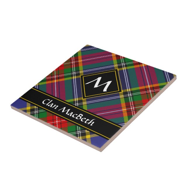 Clan MacBeth Tartan Ceramic Tile (Side)