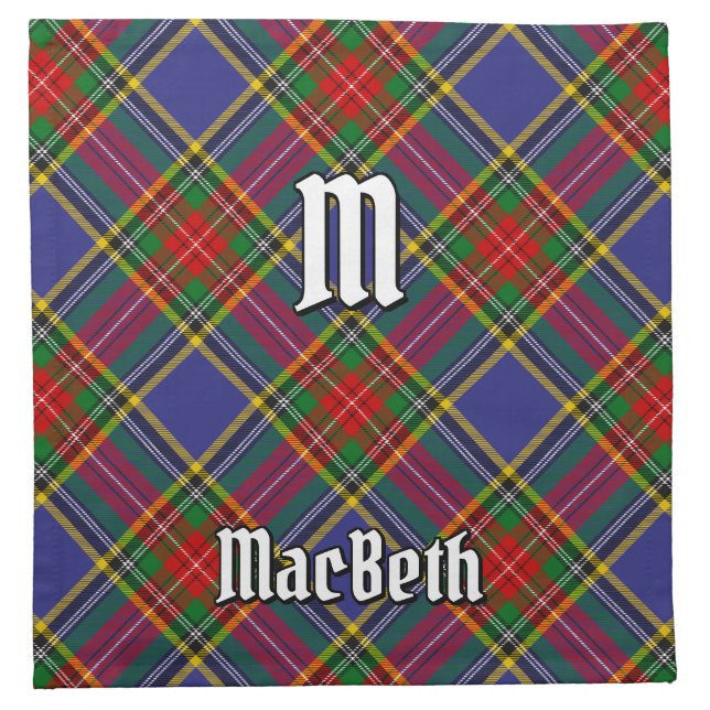 Clan MacBeth Tartan Cloth Napkin (Front)
