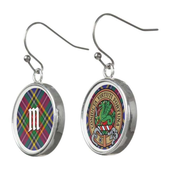 Clan MacBeth Tartan Earrings (Angled)