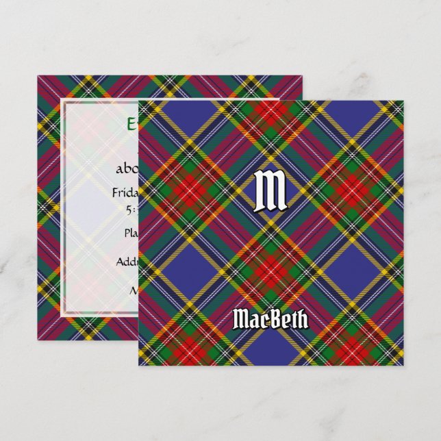Clan MacBeth Tartan Invitation (Front/Back)