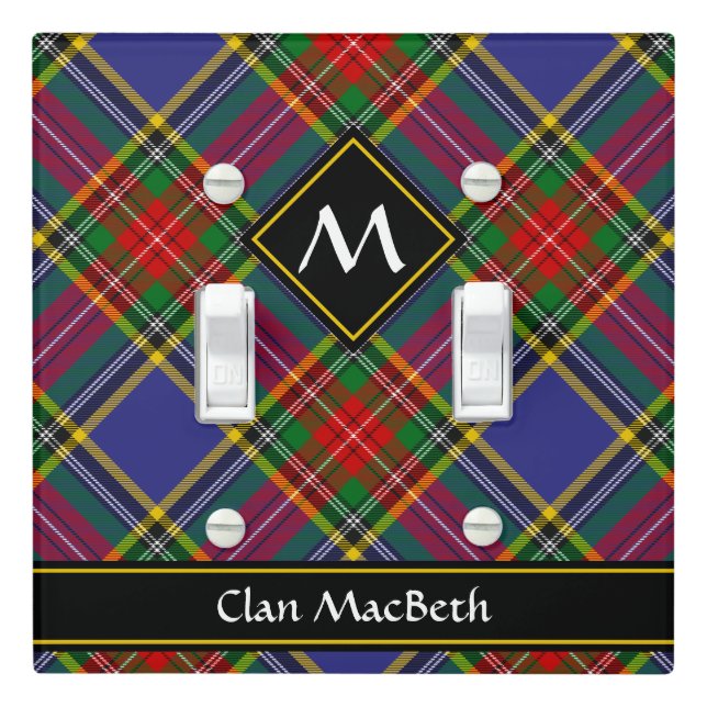Clan MacBeth Tartan Light Switch Cover (In Situ)