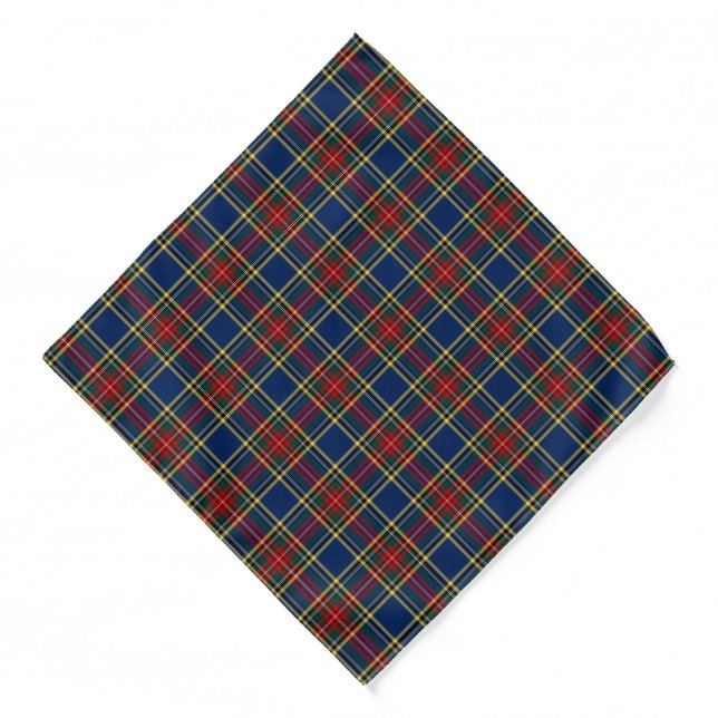 Clan MacBeth Tartan Scottish Plaid Pattern Bandana (Front)