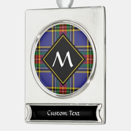 Clan MacBeth Tartan Silver Plated Banner Ornament