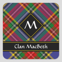 Clan MacBeth Tartan Square Sticker