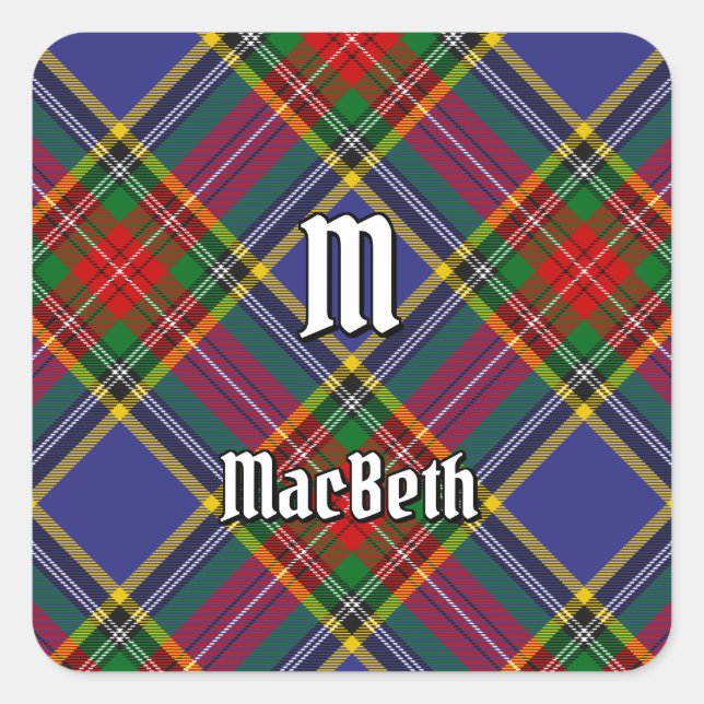 Clan MacBeth Tartan Square Sticker (Front)
